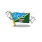 Waving cute smiley flag solomon island Scroll cartoon character design