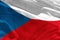 Waving Czechia flag for using as texture or background, the flag is fluttering on the wind