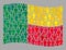 Waving Demographics Benin Flag - Mosaic of Men Elements