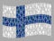 Waving Demographics Finland Flag - Collage with Human Elements