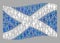 Waving Demographics Scotland Flag - Collage with Person Icons