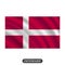 Waving Denmark flag on a white background. Vector illustration