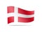 Waving Denmark flag in the wind.