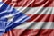 Waving detailed national country flag of Puerto Rico