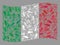 Waving Drugs Italy Flag - Mosaic with Syringe Elements