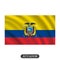 Waving Ecuador flag on a white background. Vector illustration