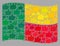Waving Election Benin Flag - Mosaic of Thumb Up Icons