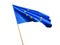 Waving European Union flag on white background 3D illustration