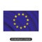 Waving European Union flag on a white background. Vector illustration