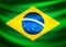 Waving fabric flag of Brazil