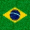 Waving fabric flag of Brazil