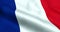 Waving fabric texture of the flag of france, red, white, blue color of french