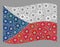 Waving Factory Czech Flag - Mosaic with Gear Elements