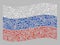 Waving Festival Russia Flag - Mosaic with Petard Stars