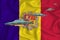 Waving flag of andorra. UFO group on the background of the flag. UFO news concept in the country. 3D rendering