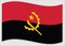 Waving flag of Angola vector graphic. Waving Angolan flag illustration. Angola country flag wavin in the wind is a symbol of