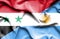 Waving flag of Argentina and Syria