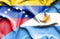 Waving flag of Argentina and Venezuela