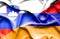 Waving flag of Armenia and Slovenia