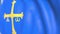 Waving flag of Asturias, an autonomous community in Spain. Close-up, loopable 3D animation