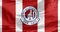 A waving flag of the Atletico de San Luis, a Mexican professional football club