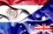 Waving flag of Australia and Paraguay