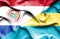 Waving flag of Bahamas and Paraguay
