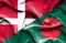 Waving flag of Bangladesh and Denmark