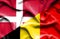 Waving flag of Belgium and Denmark