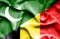Waving flag of Belgium and Pakistan