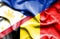 Waving flag of Belgium and Philippines
