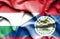 Waving flag of Belize and Hungary