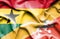 Waving flag of Bhutan and Ghana