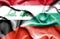 Waving flag of Bulgaria and Iraq