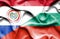 Waving flag of Bulgaria and Paraguay