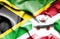 Waving flag of Burundi and Jamaica