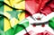 Waving flag of Burundi and Senegal