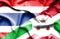 Waving flag of Burundi and Thailand