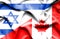 Waving flag of Canada and Israel