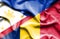 Waving flag of Chad and Philippines