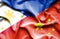 Waving flag of China and Philippines