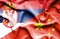 Waving flag of China and Serbia