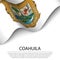 Waving flag of Coahuila is a state of Mexico on white background
