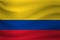 Waving flag of Colombia. Vector illustration