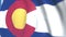 Waving flag of Colorado. Close-up, loopable 3D animation