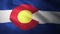Waving flag of Colorado. Close-up, loopable 3D animation