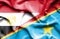 Waving flag of Congo Democratic Republic and Egypt