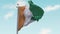 Waving Flag of Cote d'ivoire in Wind . Flag Seamless Loop Cote d'ivoire