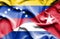 Waving flag of Cuba and Venezuela