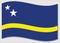 Waving flag of Curacao vector graphic. Waving Curacaoan flag illustration. Curacao country flag wavin in the wind is a symbol of